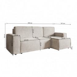 Ecksofa Madeira mit Schalffunktion -Cord