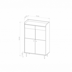 Vitrine Vaness 90/140/40 brandy castello