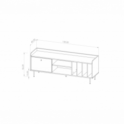 Tv-Möbel Vaness 150/56,2/40 brandy castello