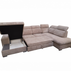 Ecksofa IDEAL -Cord mit Schalffunktion - U Form zum Entspannen Bettsofa Moderne Stil -329cm x 215cm