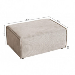 Hocker + Ecksofa Madeira mit Schalffunktion -Cord