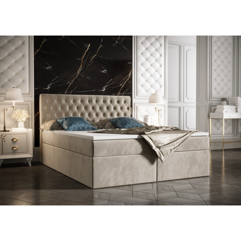 Boxspringbett GLAM 2 Bettkasten Bonell Matraze und Toper